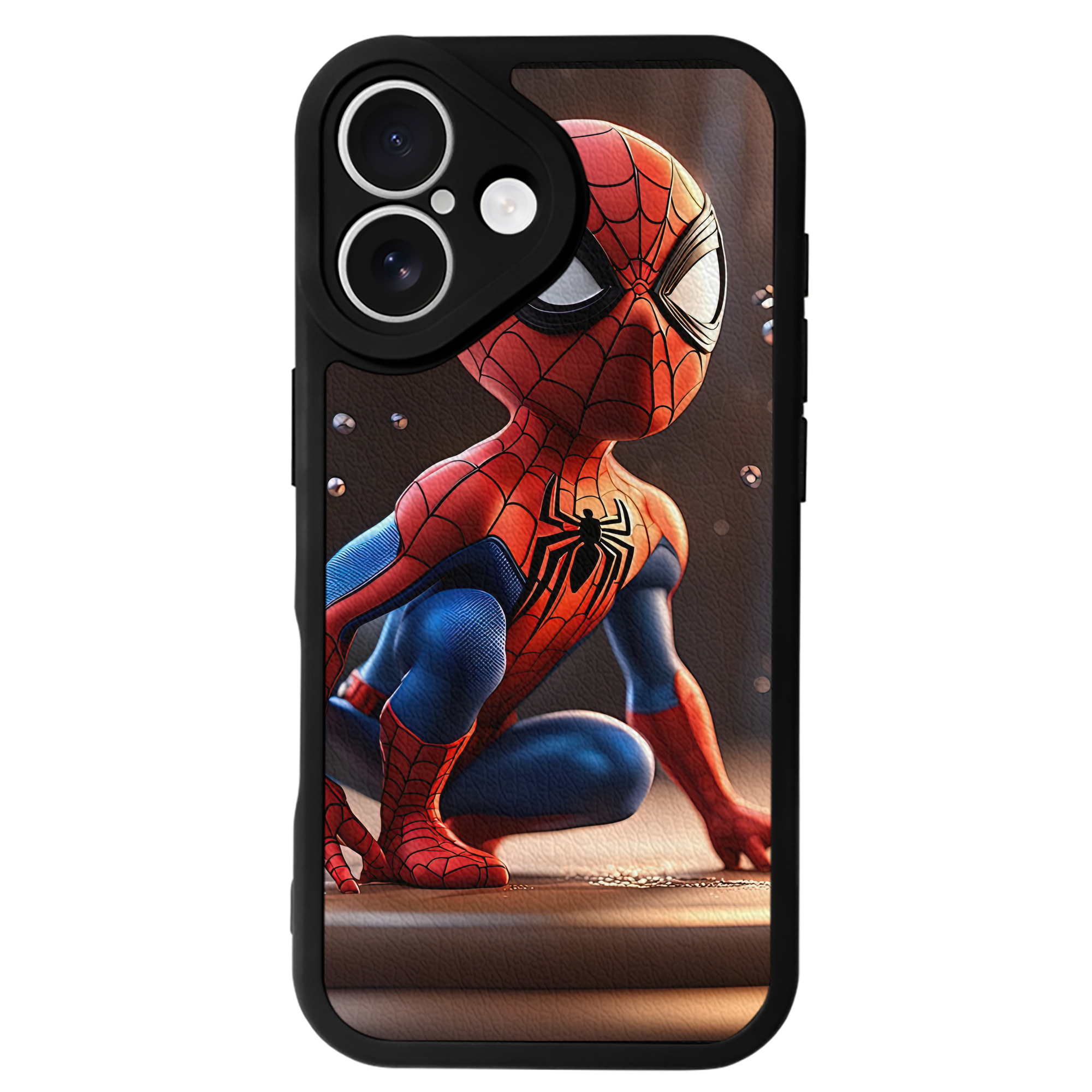 （画像用） Spider Man スパイダーマン 【iPhone 16シリーズ対応】シリコンスマホケース（レザー調） 材質：シリコン